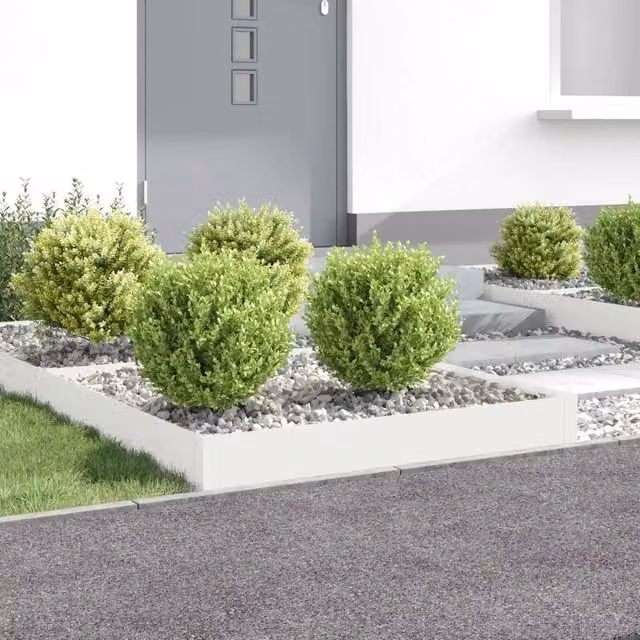 Bordura per Prato 4 pz 100 x 100 x 20 cm Acciaio Bianco 8008962