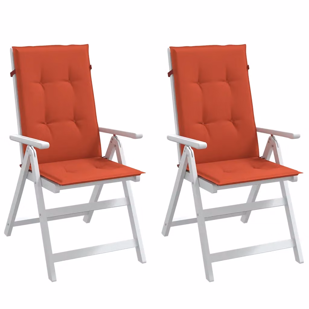 vidaXL Cuscini per Sedia con Schienale Alto in Tessuto Rosso Mélange, L 120 cm x P 50 cm x H 4 cm