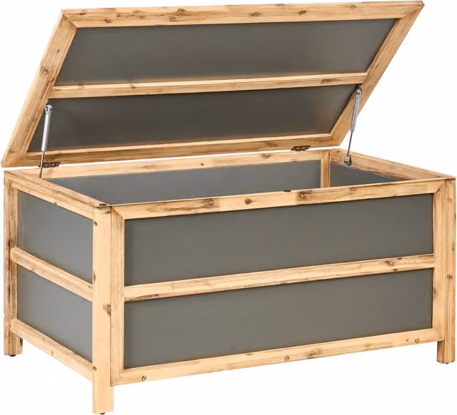 Panca da giardino in calcestruzzo e legno d'acacia Grigio stile industriale