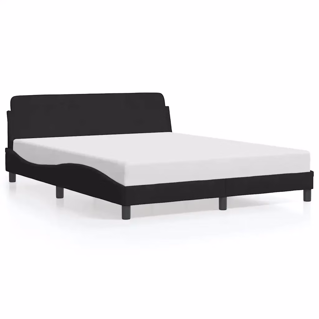 Letto con cassetti vidaXL in velluto nero con struttura in legno e metallo L/P/H: 218 x 160 x 150 cm – 2