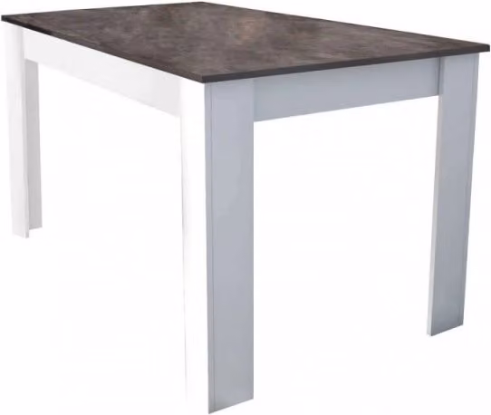 Tavolo rettangolare Cosma bianco e grigio con finitura opaca effetto cemento – 1