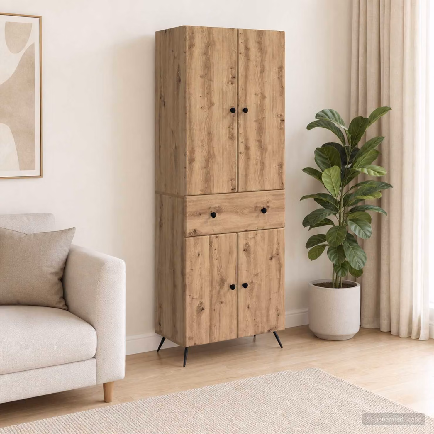 Set di 2 mobili moderni vidaXL in legno e MDF color rovere marrone opaco