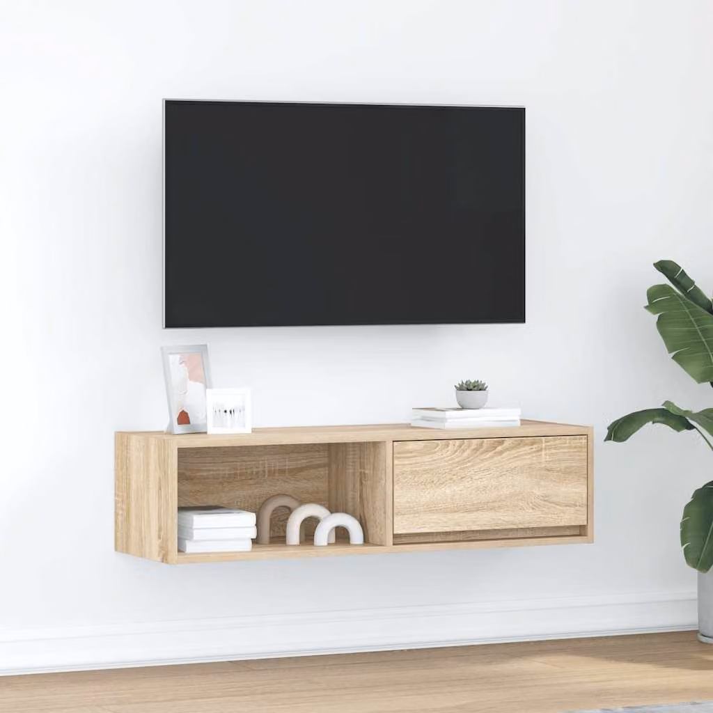 vidaXL Mobile Porta TV Roverone Sonoma in Legno Multistrato, L/P/H: 100 x 31 x 25,5 cm