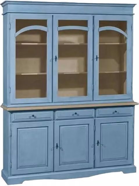 Cristalliera con ante in vetro Mobili 2G blu L: 156 cm, P: 42 cm, H: 205 cm