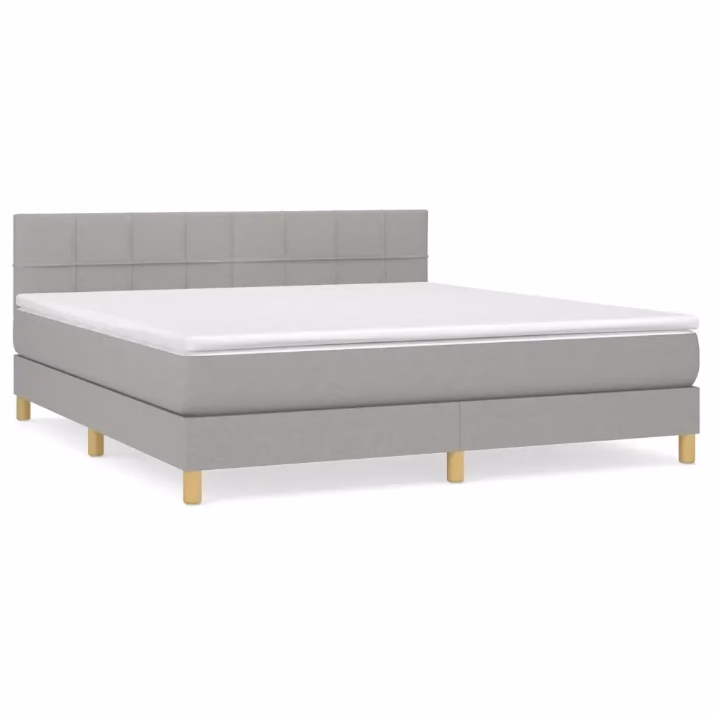 Letto Ibrido con Giroletto a Molle e Materasso vidaXL, Grigio Chiaro e Bianco, L/P: 180 x 200 cm – 2
