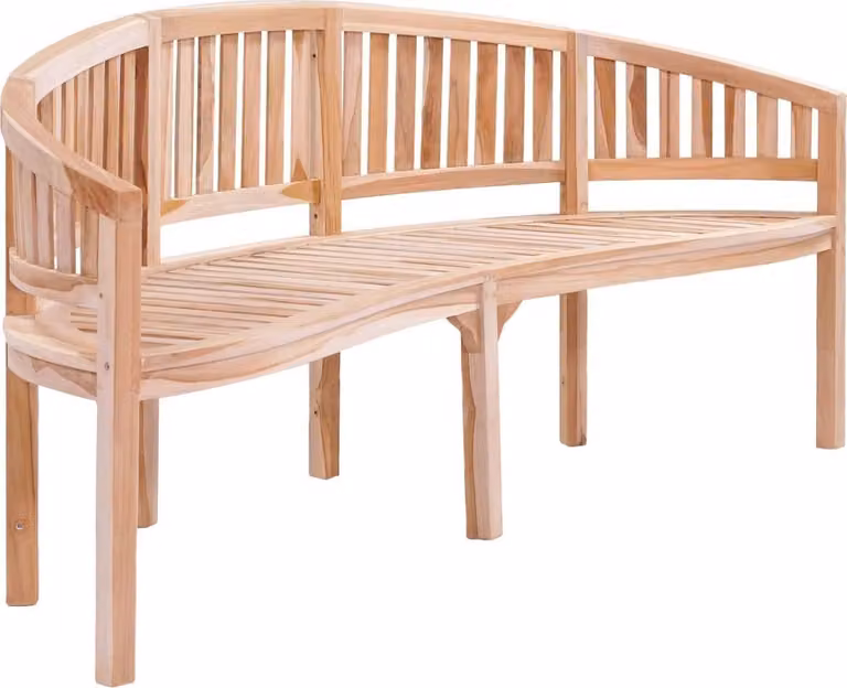 Panchina a Forma di Banana 200 cm in Legno Massello di Teak