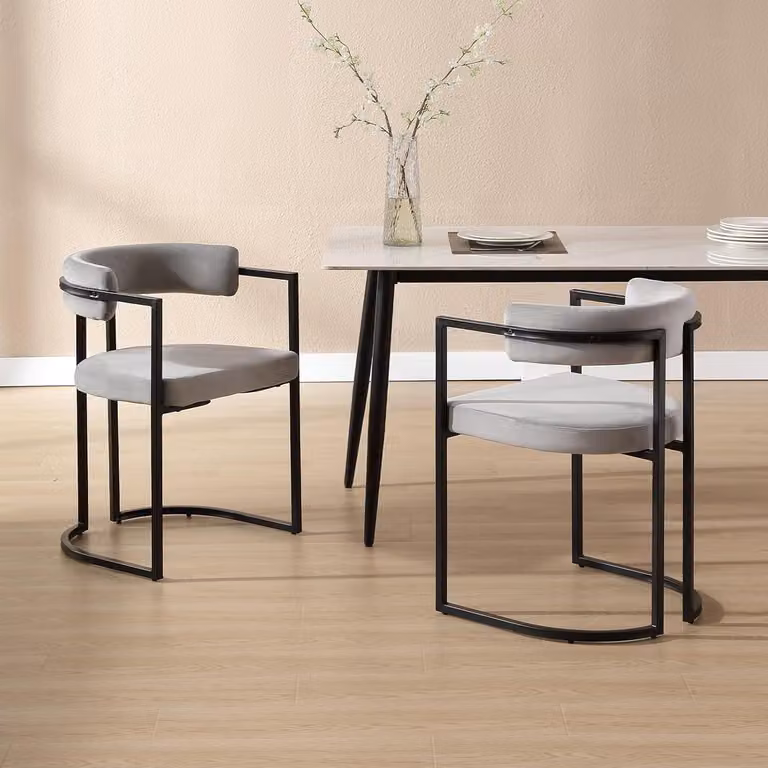 Sedie da pranzo moderne - Sedie da ufficio - Sedie da cucina - Sedie secondarie - Poltrone - Velluto grigio