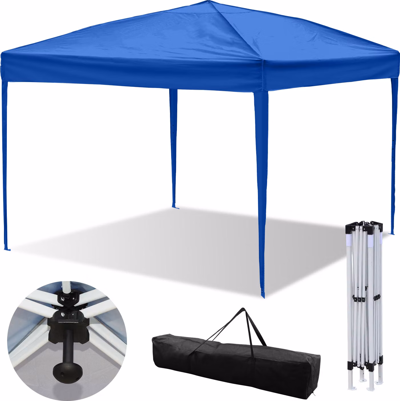 Jayseuw gazebo pieghevole gazebo e tende per feste 3x3m, tenda da giardino per terrazza giardino festa, impermeabile senza lati blu