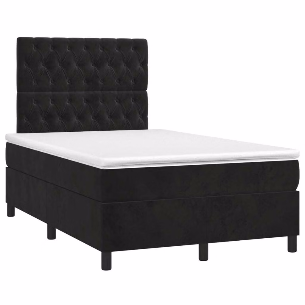 Maison Exclusive - Letto boxspring con materasso nero 120x190 cm velluto