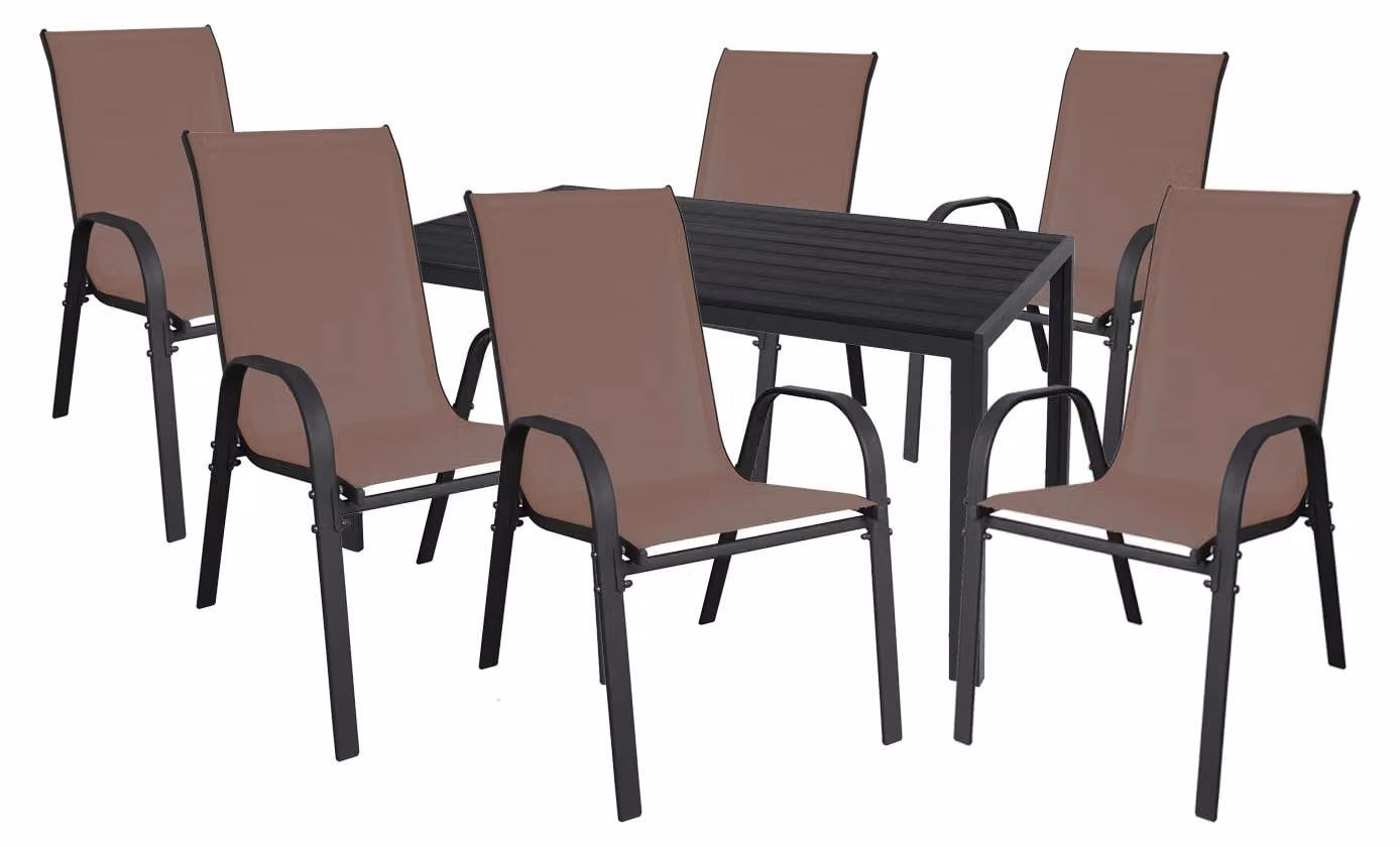 Set da giardino 7 pezzi L150xL90cm Alluminio / Non Legno