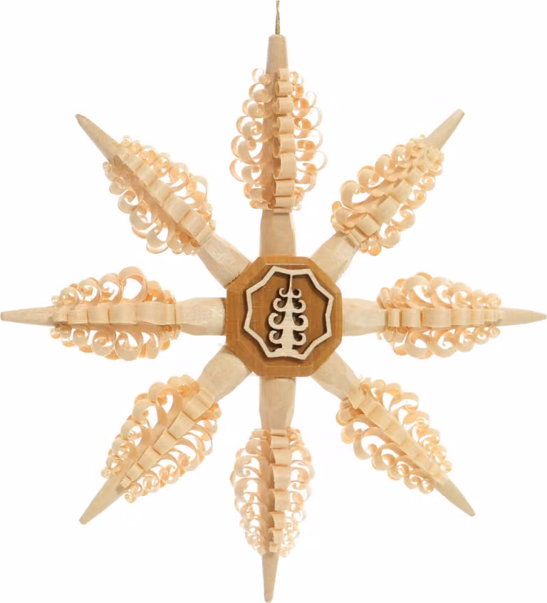 Immagine decorativa a forma di stella di Natale con pigne, dimensioni 13,5x2x13,5 cm, NUOVA