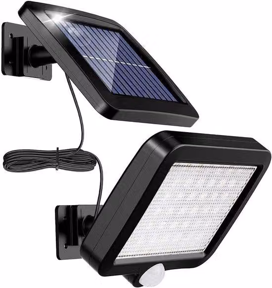 Lanterna da sentiero a energia solare con sensore di movimento, 56 LED, impermeabile IP65, angolo di illuminazione 120°, cavo da 5 m