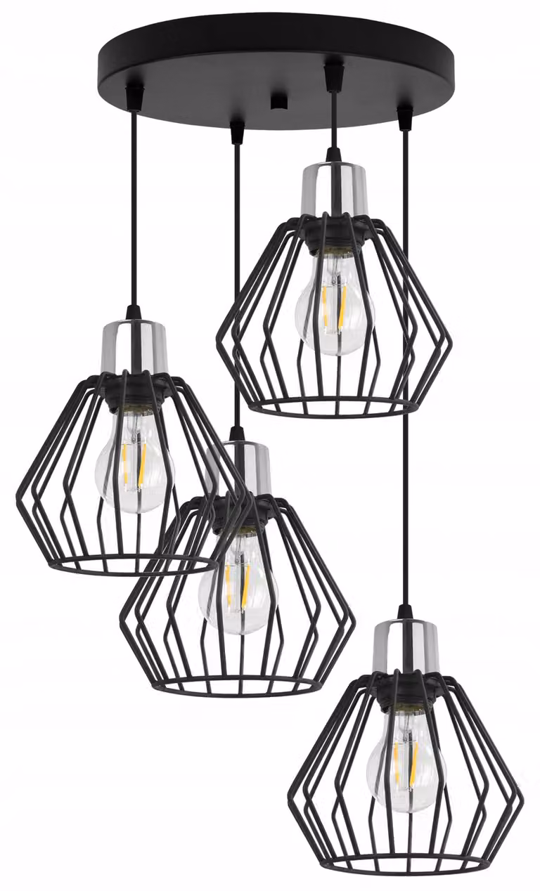 Lampada a sospensione, lampadario da soffitto, paralume in filo metallico, LED