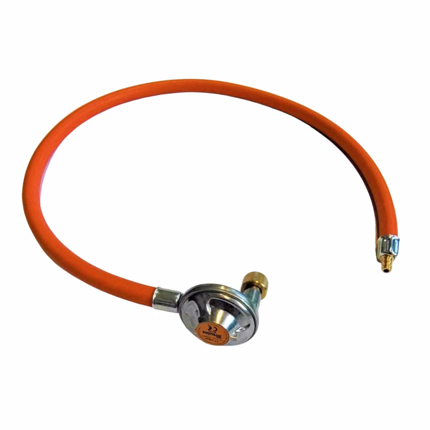 Tubo flessibile per gas propano-butano Zatech 3 m 20 bar Ø9 mm con riduttore Bradas 37 mBar filettatura 3/8" raccordo 3/8" + raccordo rapido (spina) per bombola del gas