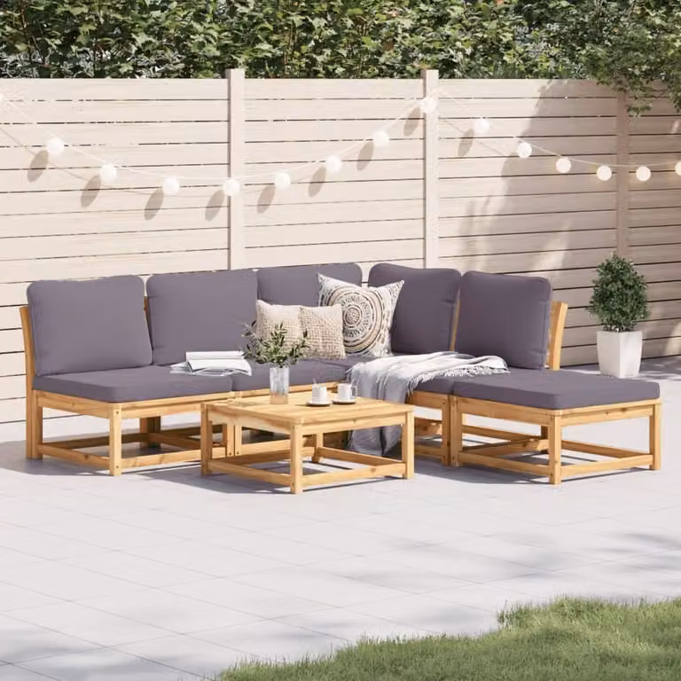 Maison Exclusive - Set Salotto da Giardino 6 pz con Cuscini in Massello di Acacia