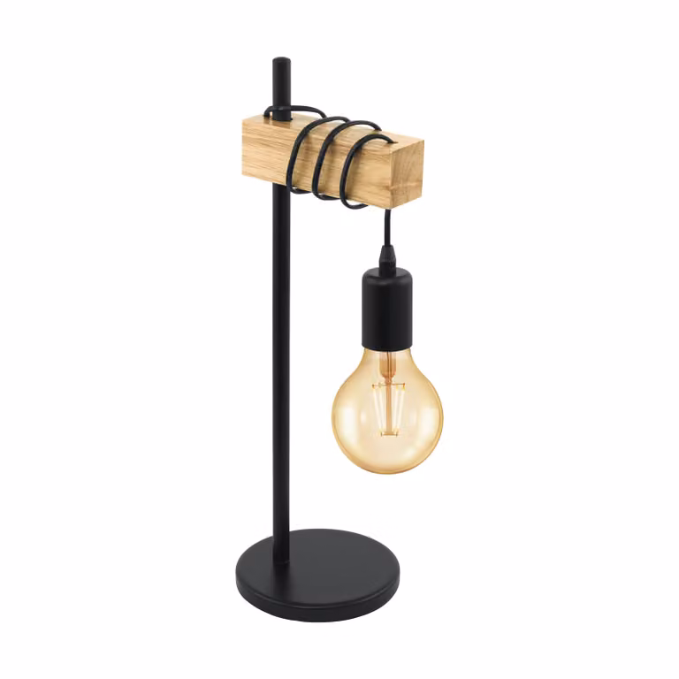 Lampada da tavolo Eglo 32918 Townshend E27 1x10W nero