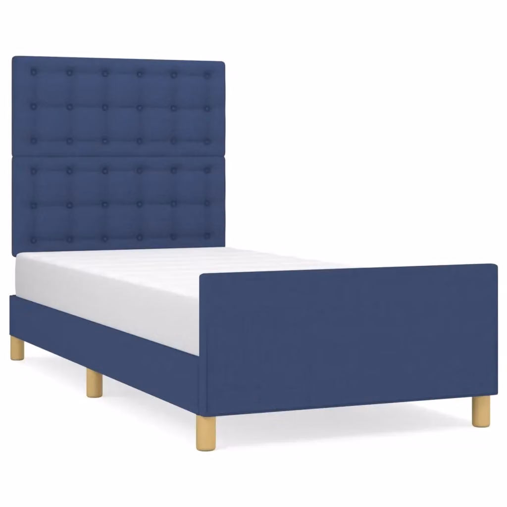 Giroletto vidaXL in tessuto blu con struttura in legno e doghe fisse L/P/H: 100 x 200 x 128 cm – 2