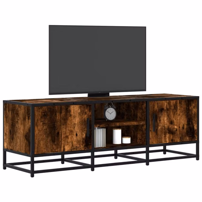 Mobile TV vidaXL in stile industriale in legno e metallo, colore marrone, L 120 cm x P 35 cm x H 41 cm