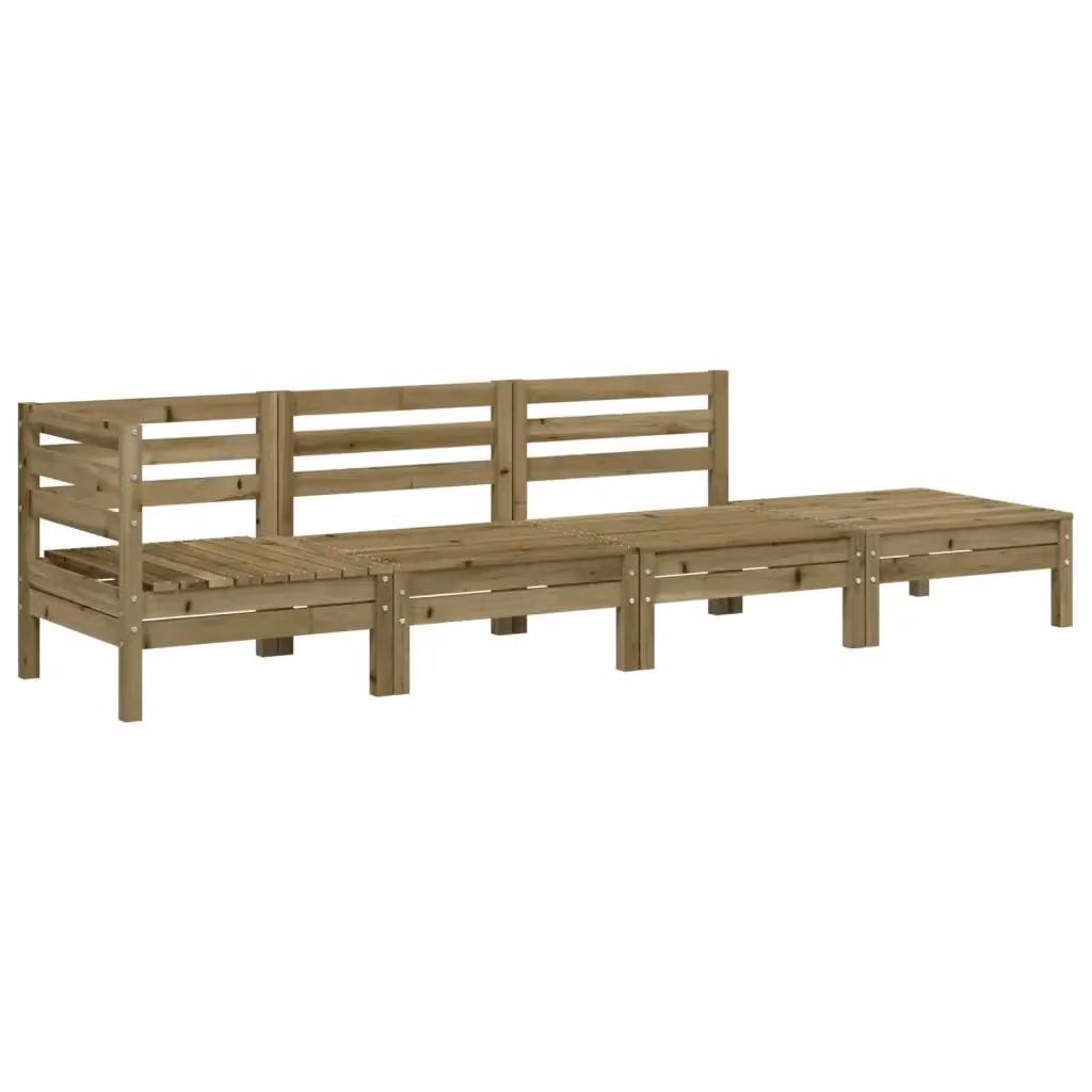 vidaXL Divano da Giardino Modulare in Legno di Pino Marrone con Cuscini per 4 Persone – 2
