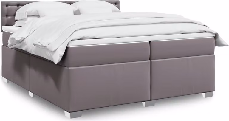 Maison Exclusive - Giroletto a Molle con Materasso Grgio 200x200 cm in Pelle finta