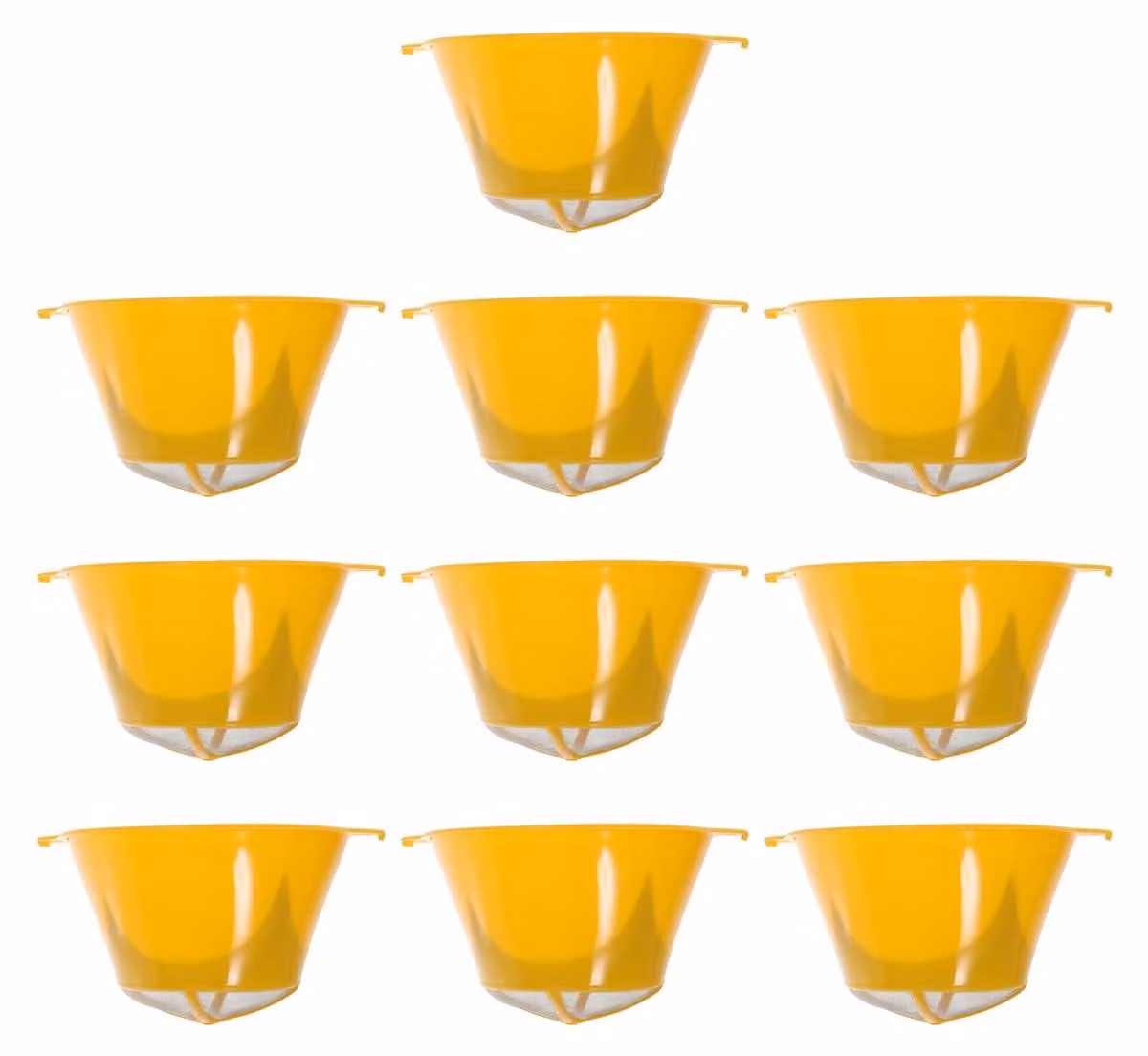 Set di 10 setacci con maglia a 100, a forma di cono, realizzati in nylon e acciaio inossidabile, diametro 123 mm