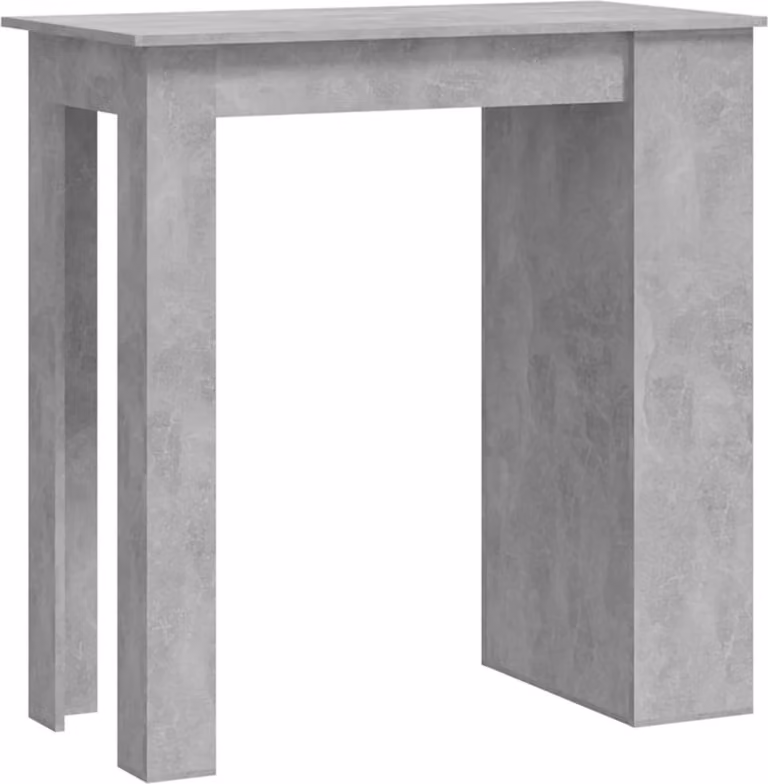 Tavolino da Bar con Portaoggetti Grigio Cemento 102x50x103,5 cm