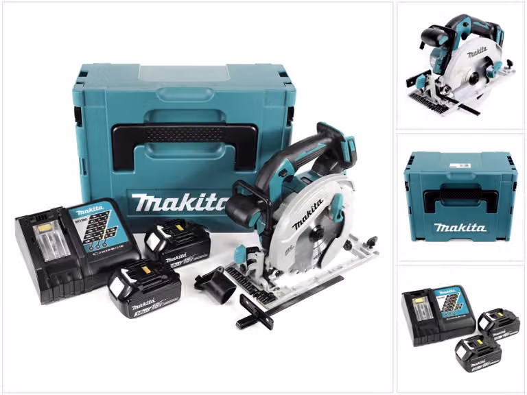 Makita DHS 680 RFJ 18V Sega circolare a batteria Ø 165mm in valigetta Makpac + 2x Batterie BL1830 3,0 Ah + Caricatore rapido DC 18 RC