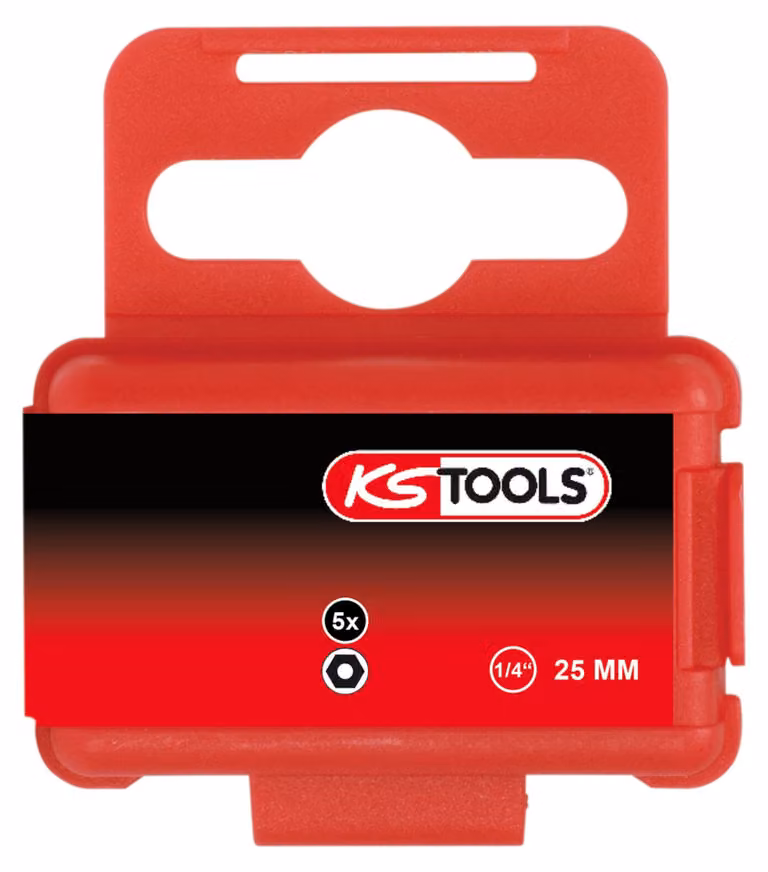 KS TOOLS 1/4" bit esagonale foro 25 mm 5 mm confezione da 5 pezzi - 911.2947