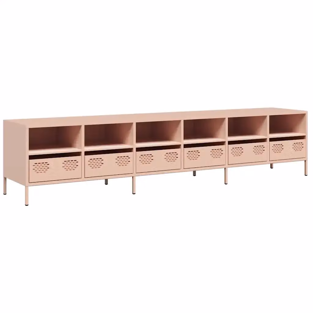 Mobile TV moderno vidaXL in metallo rosa L: 202 cm, P: 39 cm, H: 43,5 cm – 2