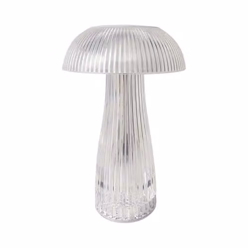 V-TAC Lampada LED da Tavolo 1W Colore Bianco Trasparente Ricaricabile con USB C Touch Dimmerabile 3in1
