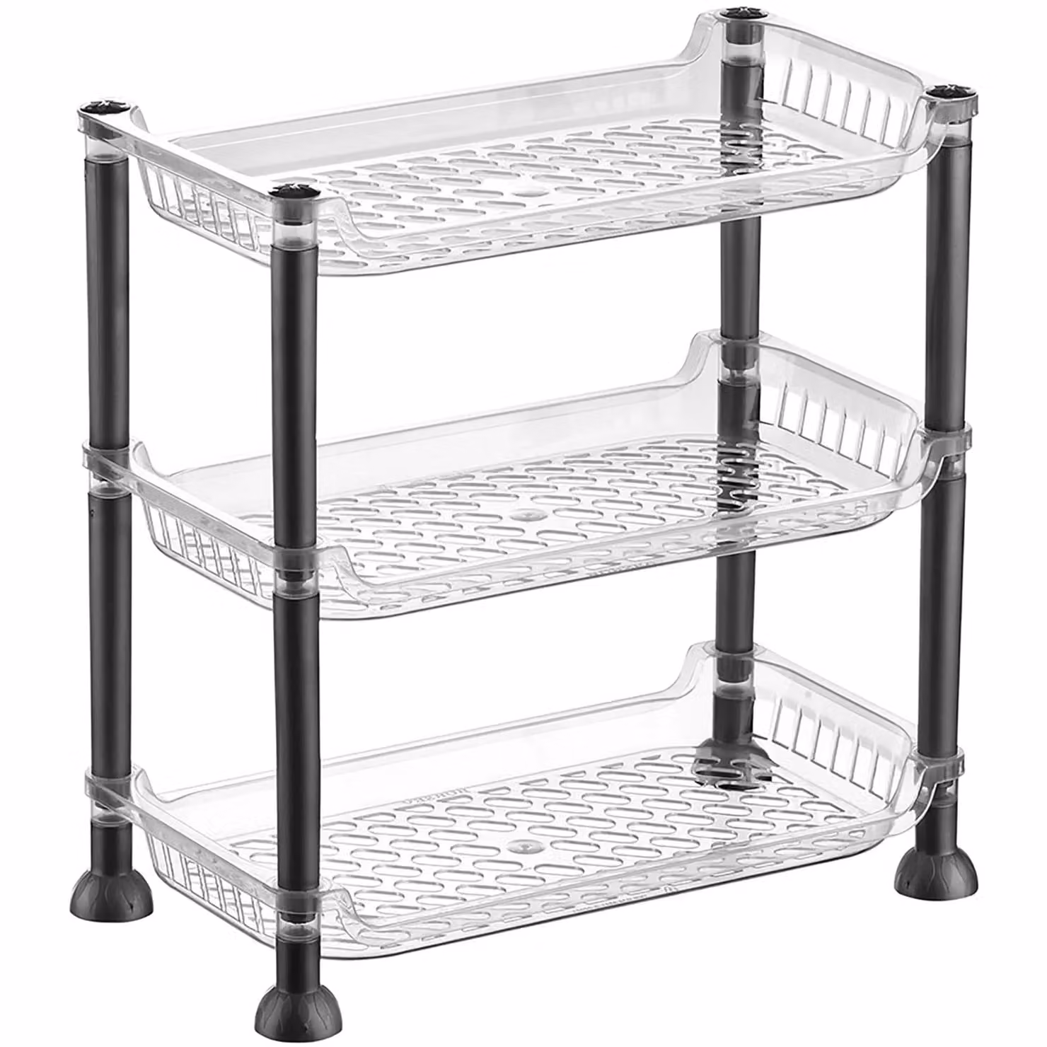Scaffale Multiuso VESTIAMO CASA con 3 Ripiani in Plastica Trasparente H 34 x L 33 x P 18 cm