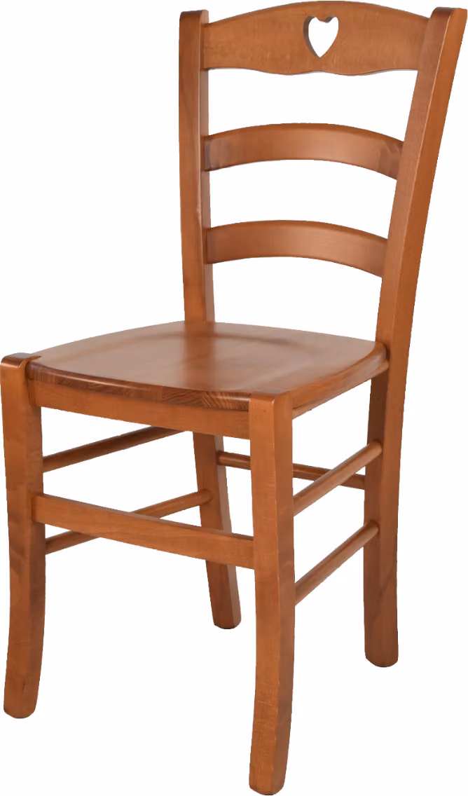 t m c s Tommychairs - Sedia CUORE per cucina e sala da pranzo, struttura robusta in legno di faggio laccato ciliegio e seduta in legno