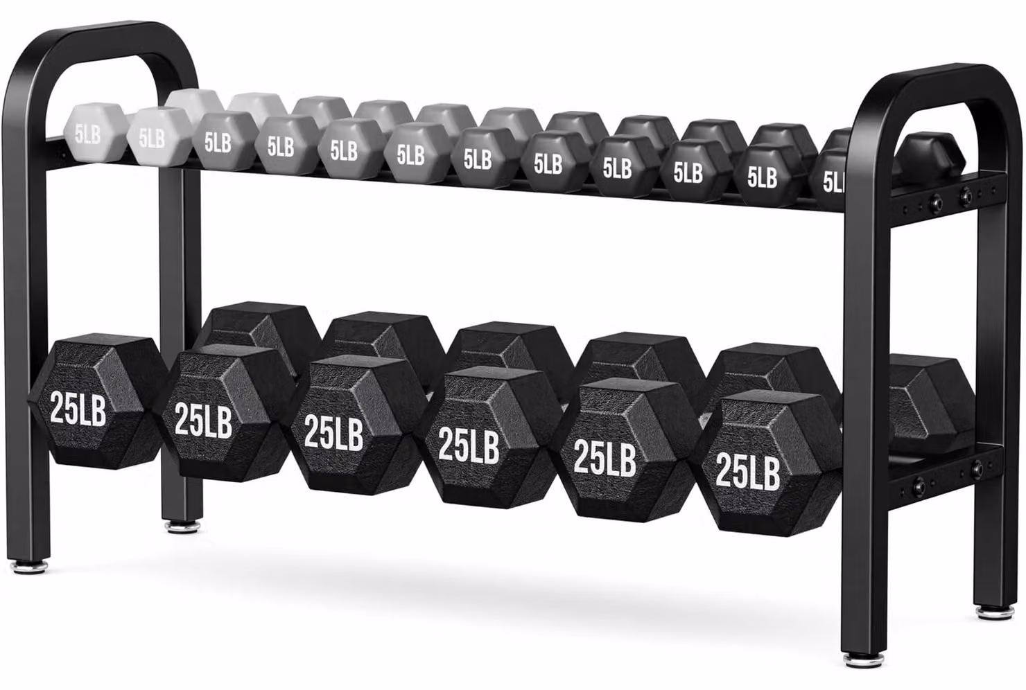 Supporto per manubri a due livelli per palestra domestica