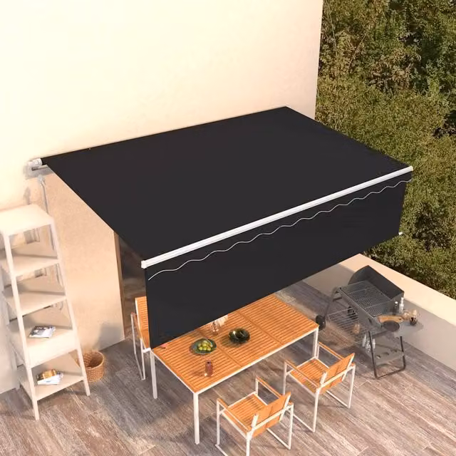 Tenda Sole Retrattile Automatica Parasole 5x3 m Antracite 3069349
