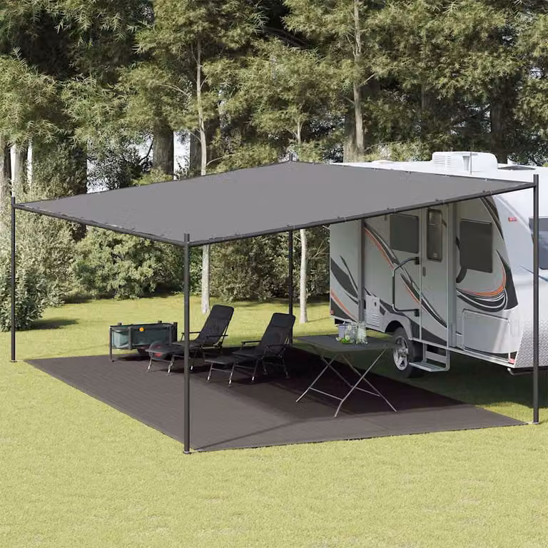 Tappeto da tenda vidaXL antracite, resistente ai raggi UV e facile da pulire, L: 400 cm x P: 700 cm