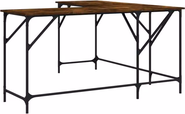 Scrivania da ufficio postazione di lavoro mobile per computer studio rovere affumicato 149 x 149 x 75 cm legno ingegnerizzato marrone 02_0023588