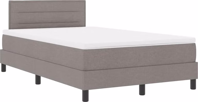 vidaXL Letto boxspring con materasso LED Taupe 120 x 190 cm Tessuto