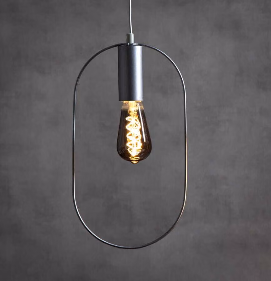 Lampada a sospensione "Shape", E27, argento, cavo bianco