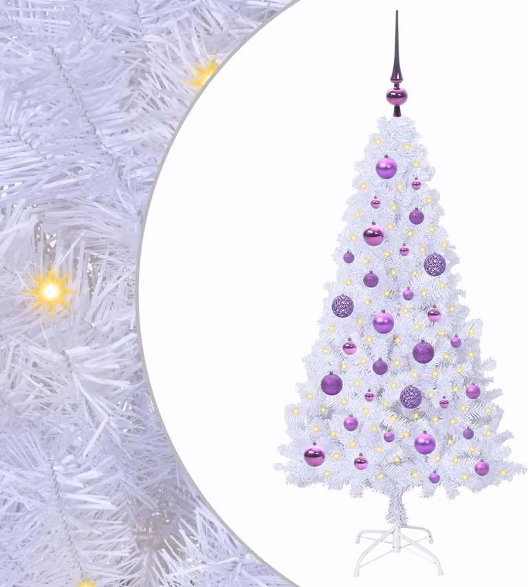 Albero di Natale artificiale Bianco 120 cm PVC e Acciaio