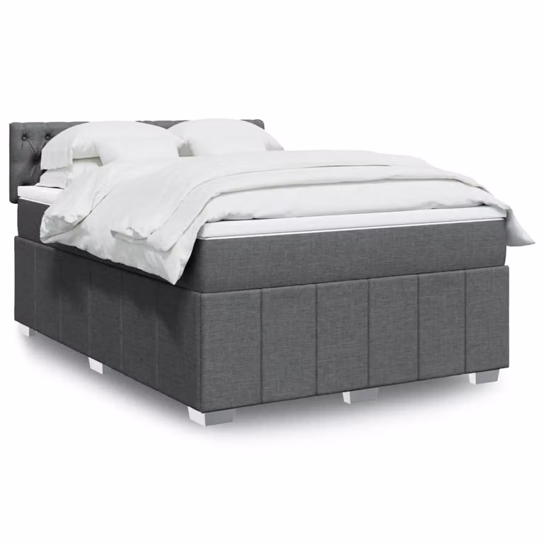 vidaXL Letto Ibrido con Materasso a Molle Insacchettate Grigio e Bianco L/P/H: 140 x 200 x 76,7 cm