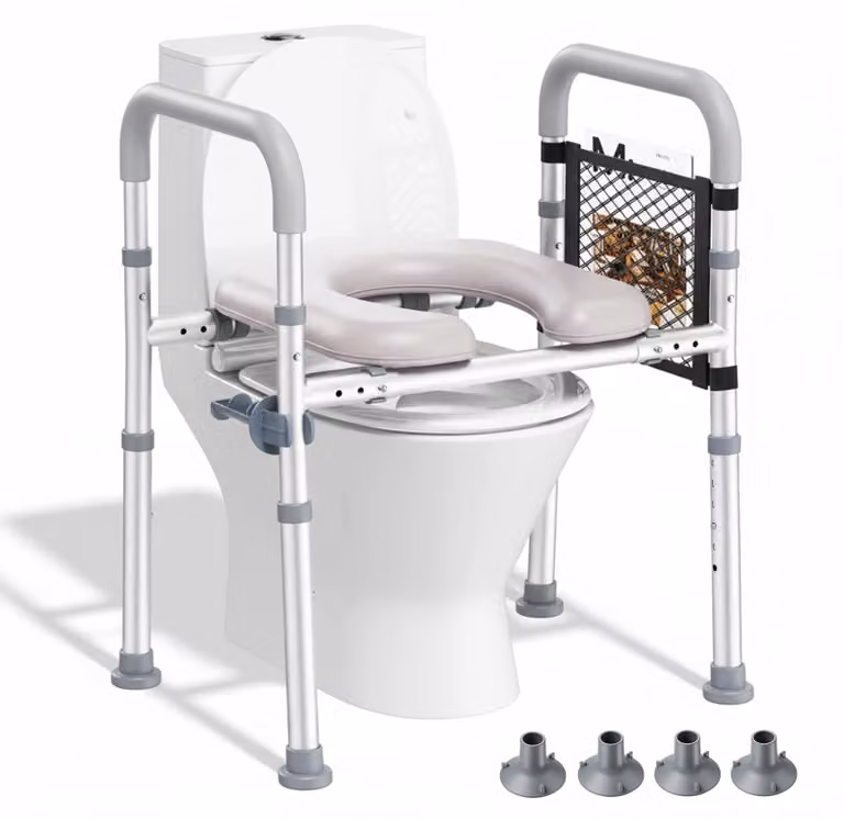Solidchoice - Rialzo per WC regolabile con braccioli, ideale per anziani