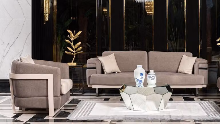 Sofagarnitur Sitzpolster Set Wohnzimmer Möbel Einrichtung 3+1 Sitz Couchen Sofa