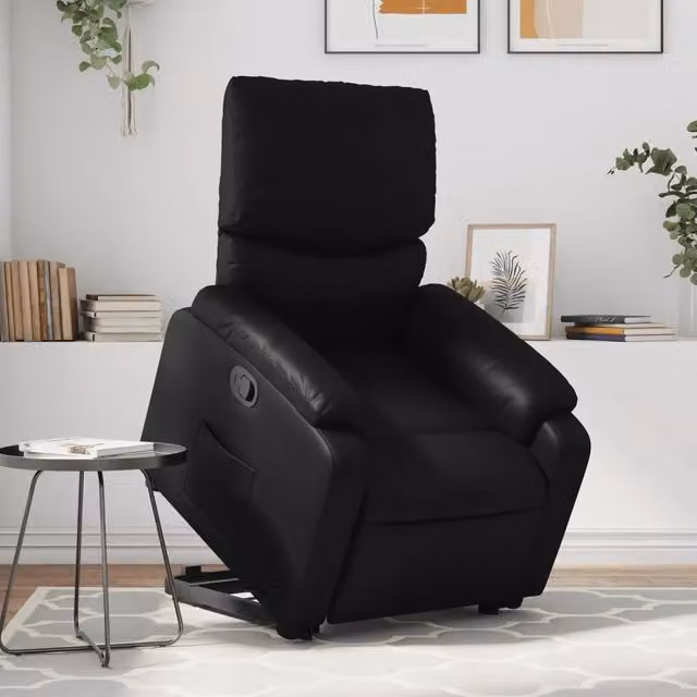Poltrona Alzapersona Reclinabile con Assistenza Elettrica vidaXL in Similpelle Nera