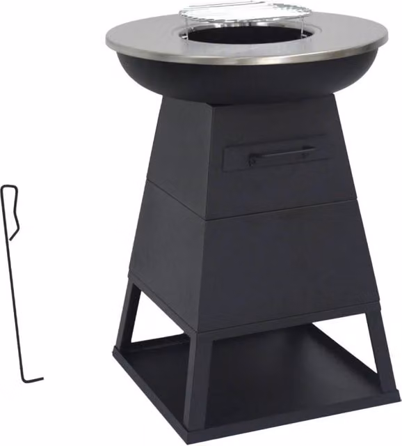 Braciere barbecue con vano portaoggetti, ø59cm , nero