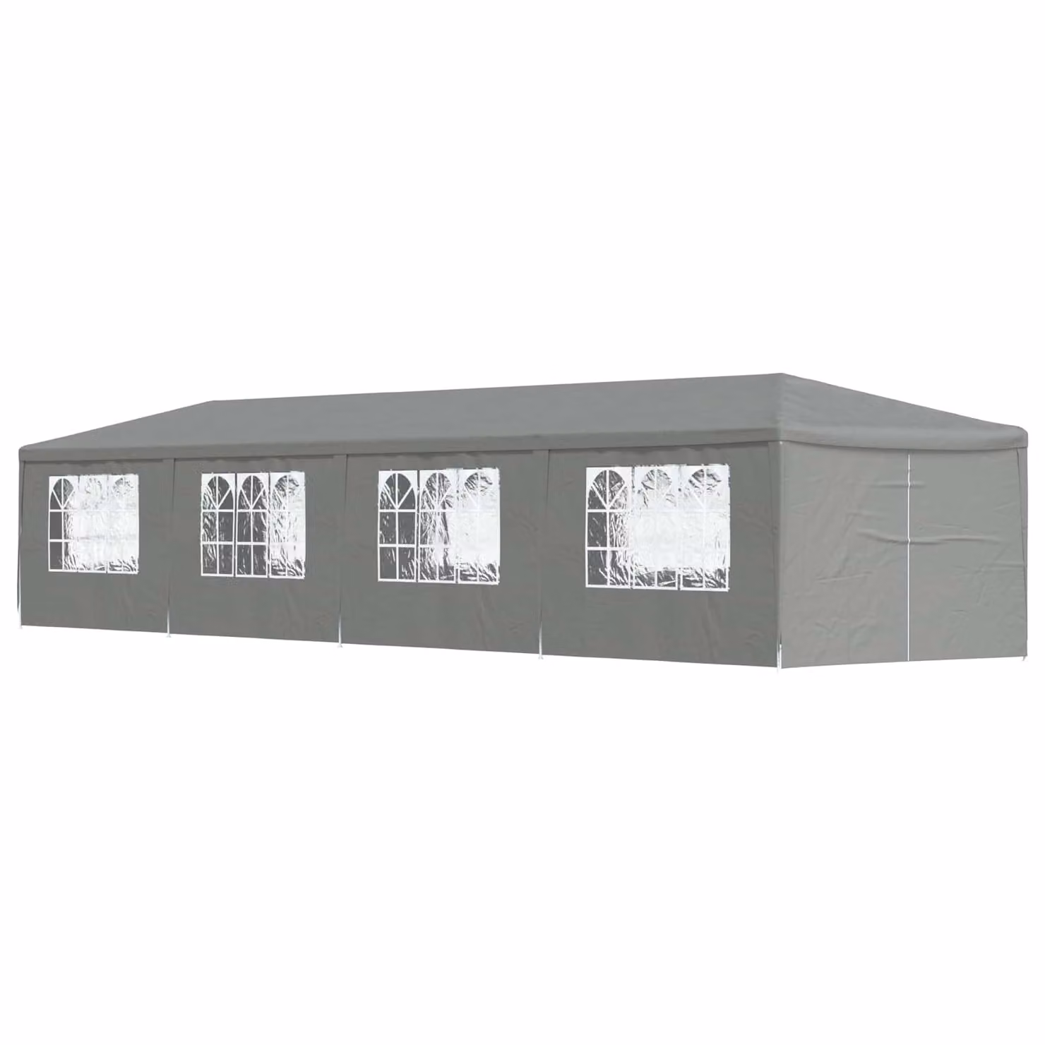Tenda Party vidaXL Grigio Chiaro in PE e Acciaio L: 1200 cm, P: 300 cm, H: 255 cm