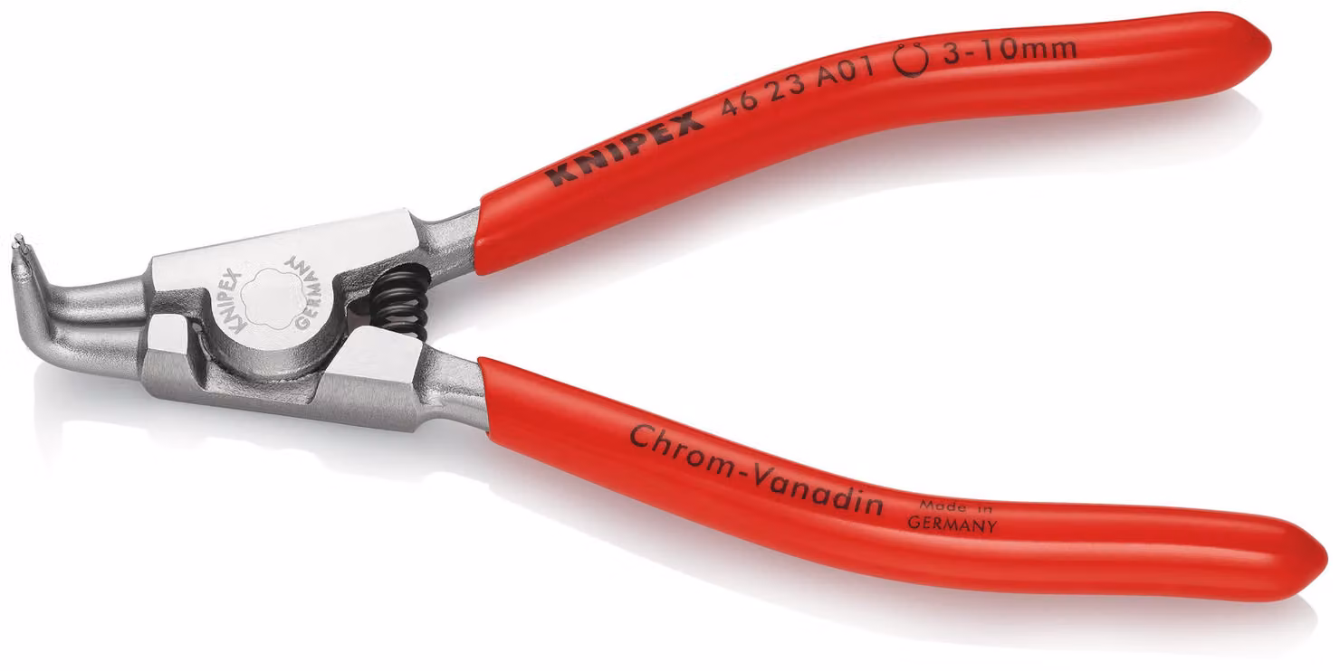 KNIPEX 46 23 A01 Pinza per anelli esterni su alberi con rivestimento in plastica cromata 125 mm
