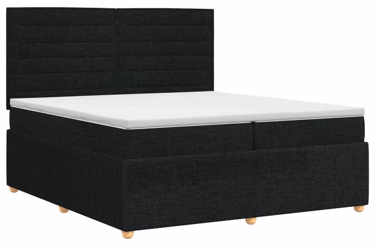 Letto a molle con materasso nero 200 x 200 cm in tessuto