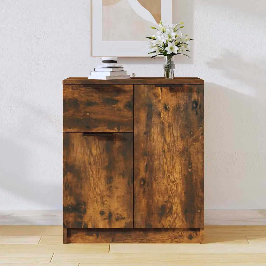 Credenza vidaXL in legno tecnico Rovere Fumo, L: 60 cm, P: 30 cm, H: 70 cm