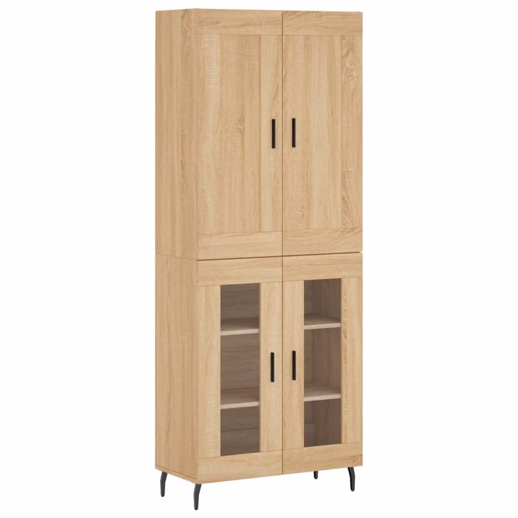 Credenza Rovere Sonoma 69,5x34x180 cm in Legno Multistrato