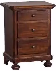 Comodino in legno massiccio KIVIO colore marrone stile classico – 1